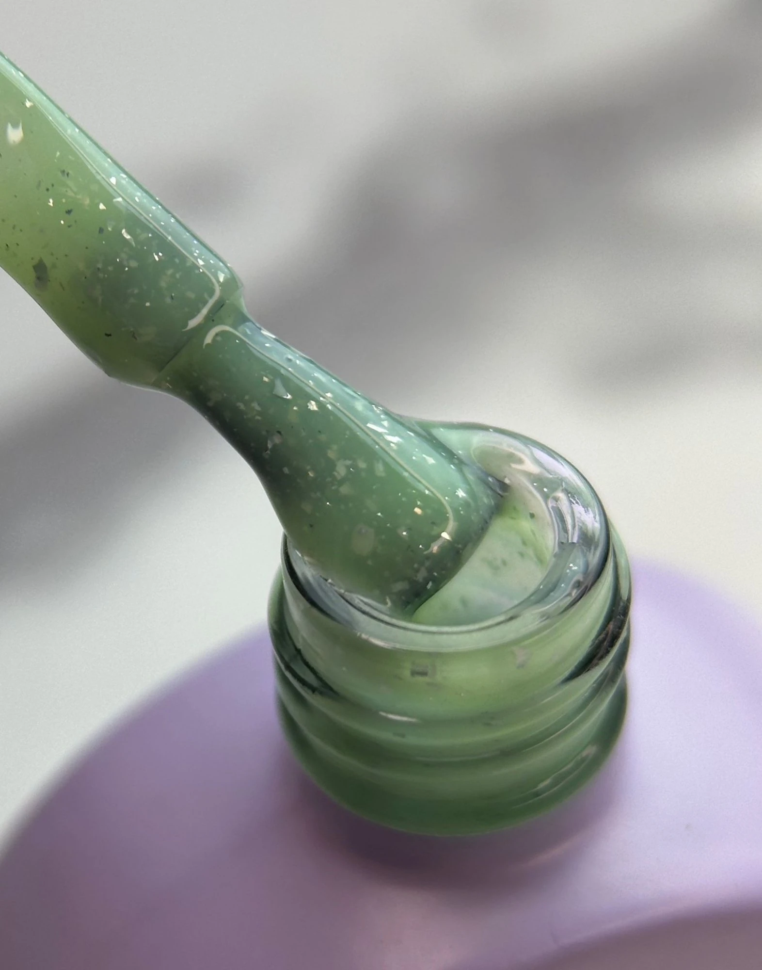 Glitter Rubber Base — Green Mirage, 12ml