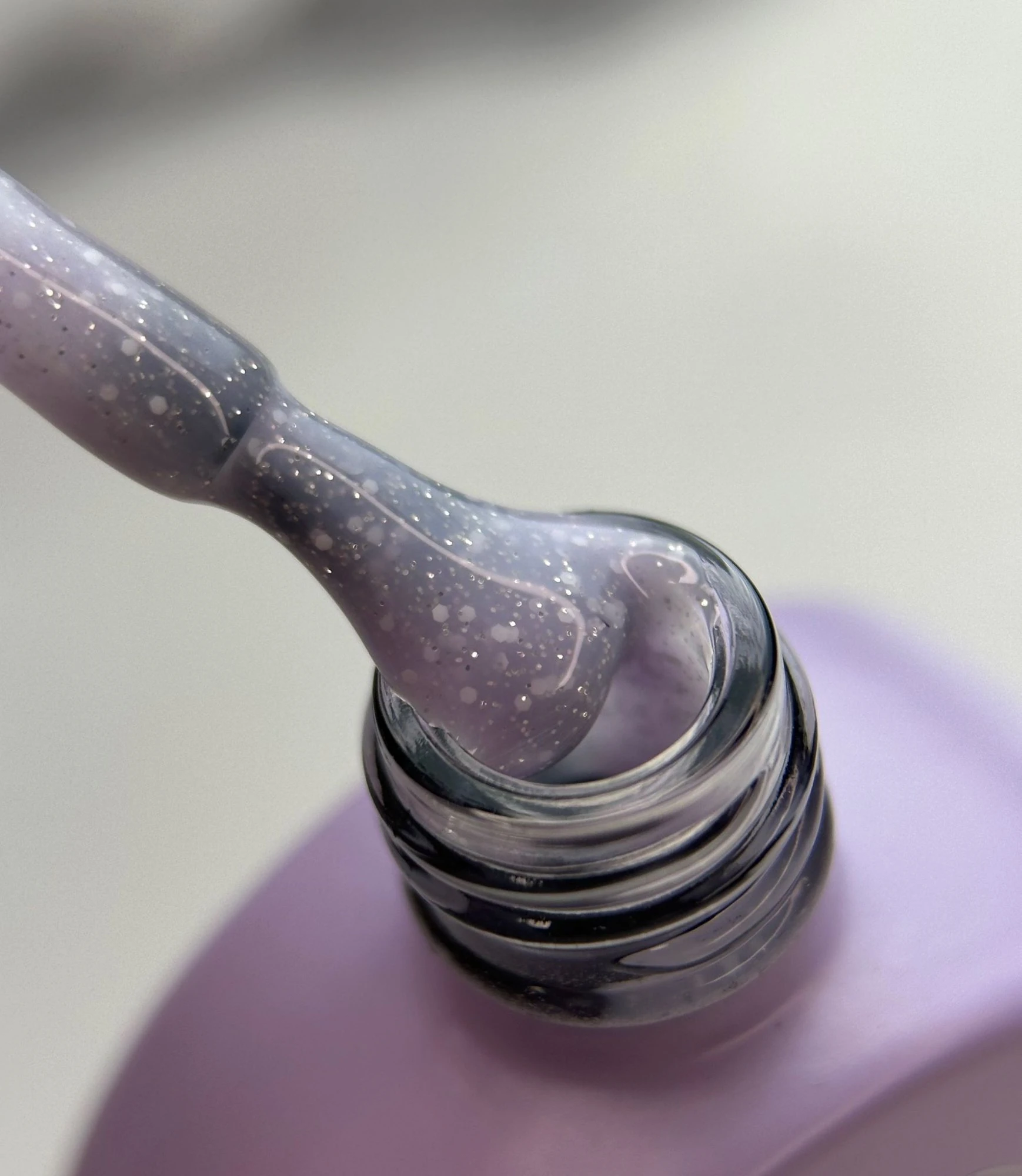 Glitter Rubber Base — Ice Lilac, 12ml