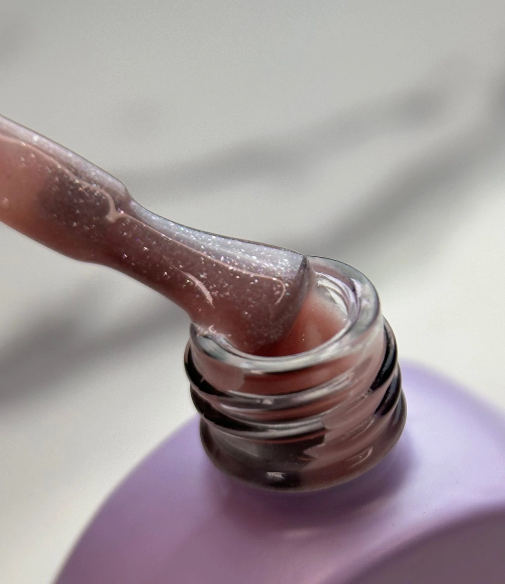 Glitter Rubber Base — Lecel Up Nude, 12ml